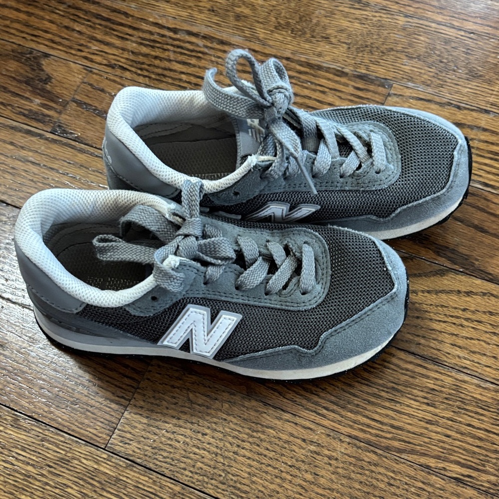 New Balance Kids Charcoal and White Sneakers